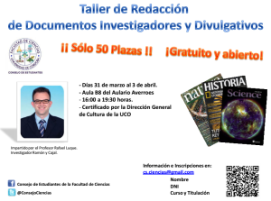 Taller de Redacción de Documentos Investigadores y Divulgativos